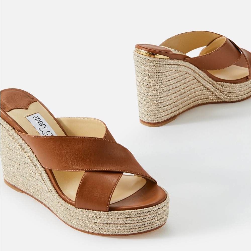 Jimmy Choo Dovina 100 Leather Wedge Heel